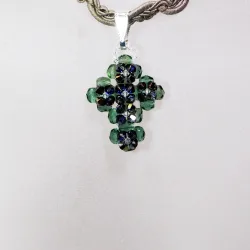 Pendant 30cm - Rusalka-Khaki Braid - Pendant 30cm - Laiton argenté
